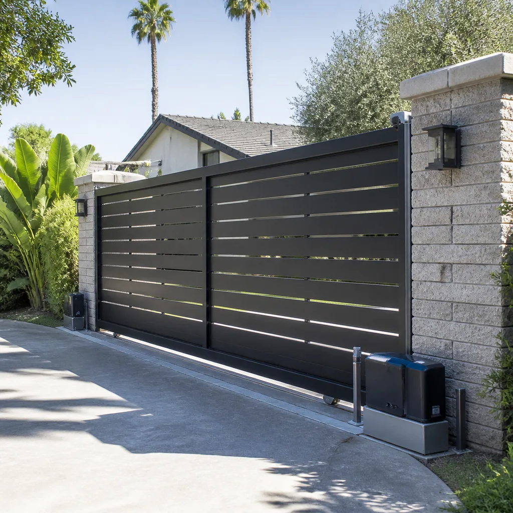 Sliding driveway gates